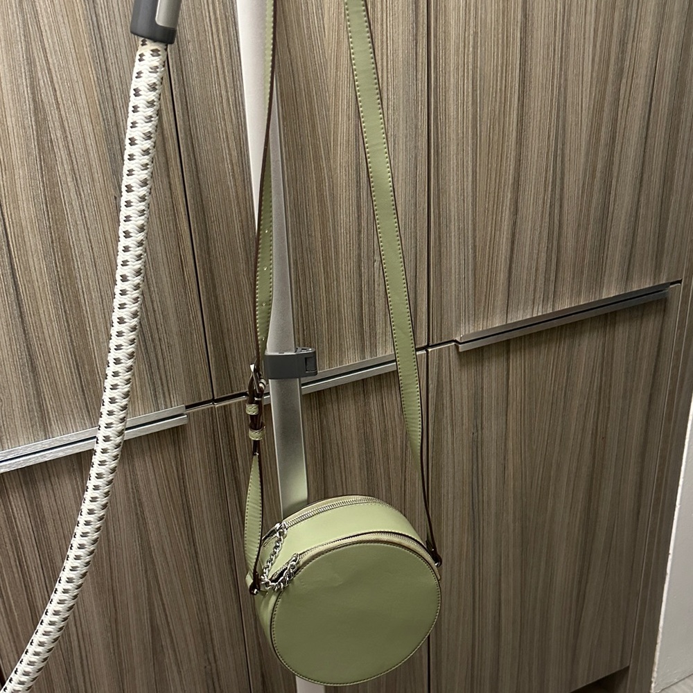 Vintage Round Olive Green Crossbody Bag